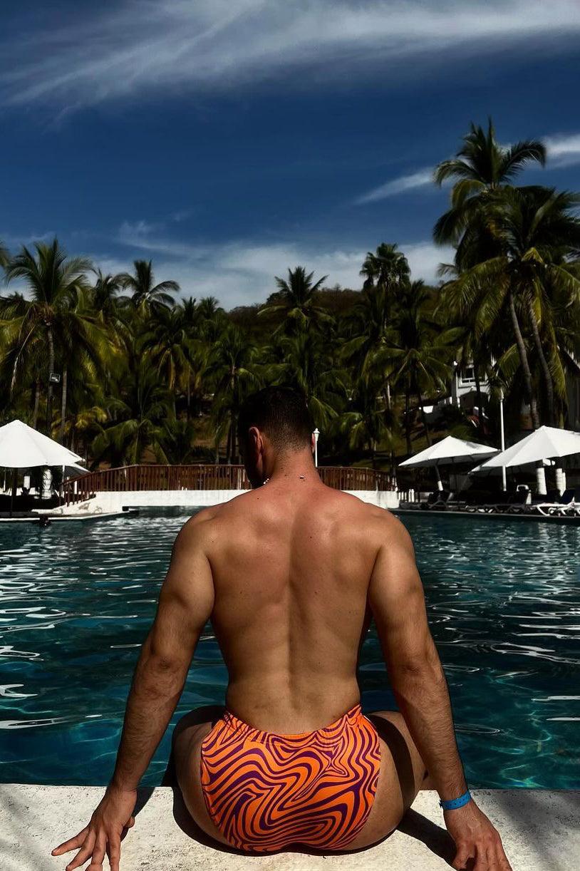 JJ Malibu Wet-N-Wild Swim Briefs - Groovy Orange - DealByEthan.gay loves JJ Malibu