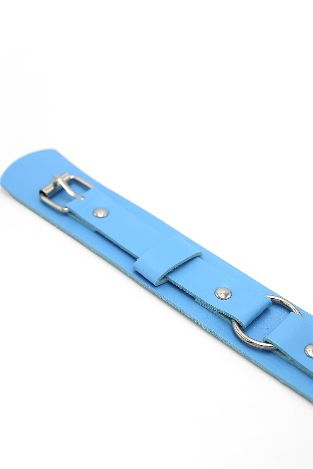 Vegan Leather Arm Band with Buckle - Light Blue