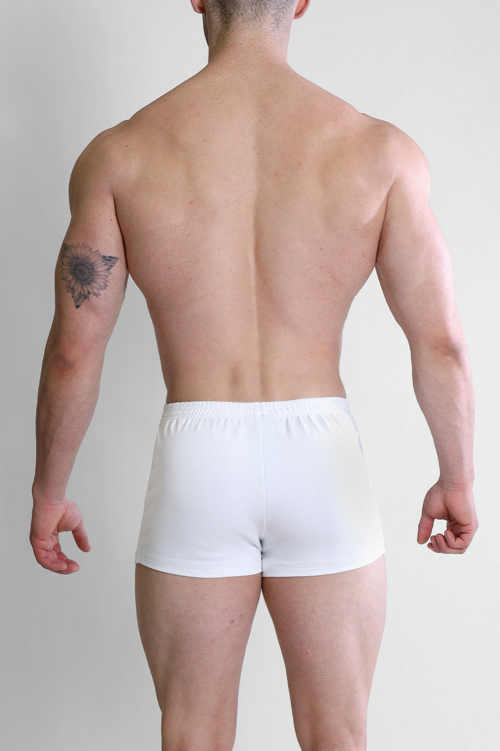 JJ Malibu Men's Varsity 2" Short Shorts with Zipper Pocket  - White