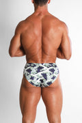 JJ Malibu Men's Wet-N-Wild Swim Briefs - Crashing Waves