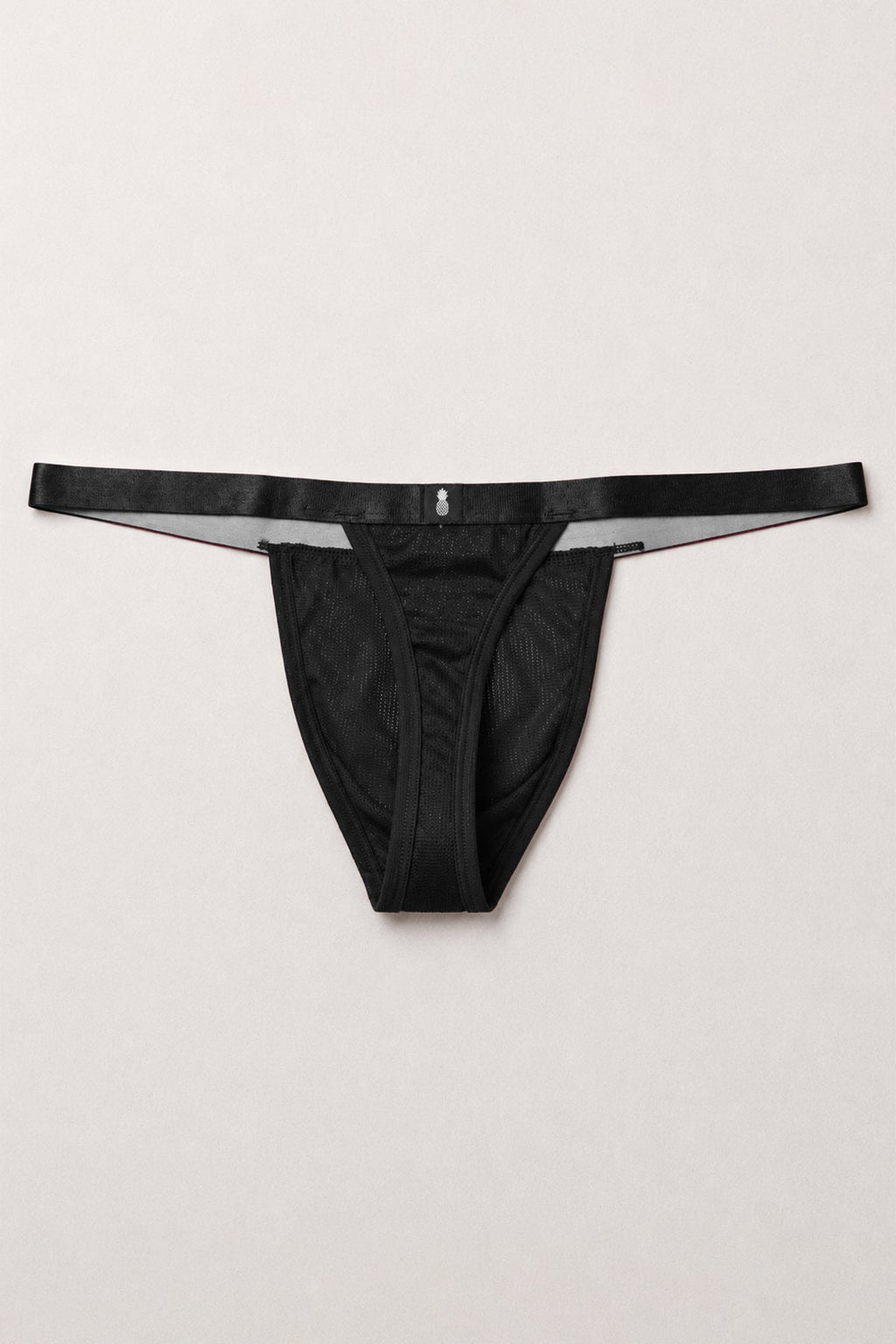 JJ Malibu Men's Now-or-Never Mesh Thong - Black Licorice