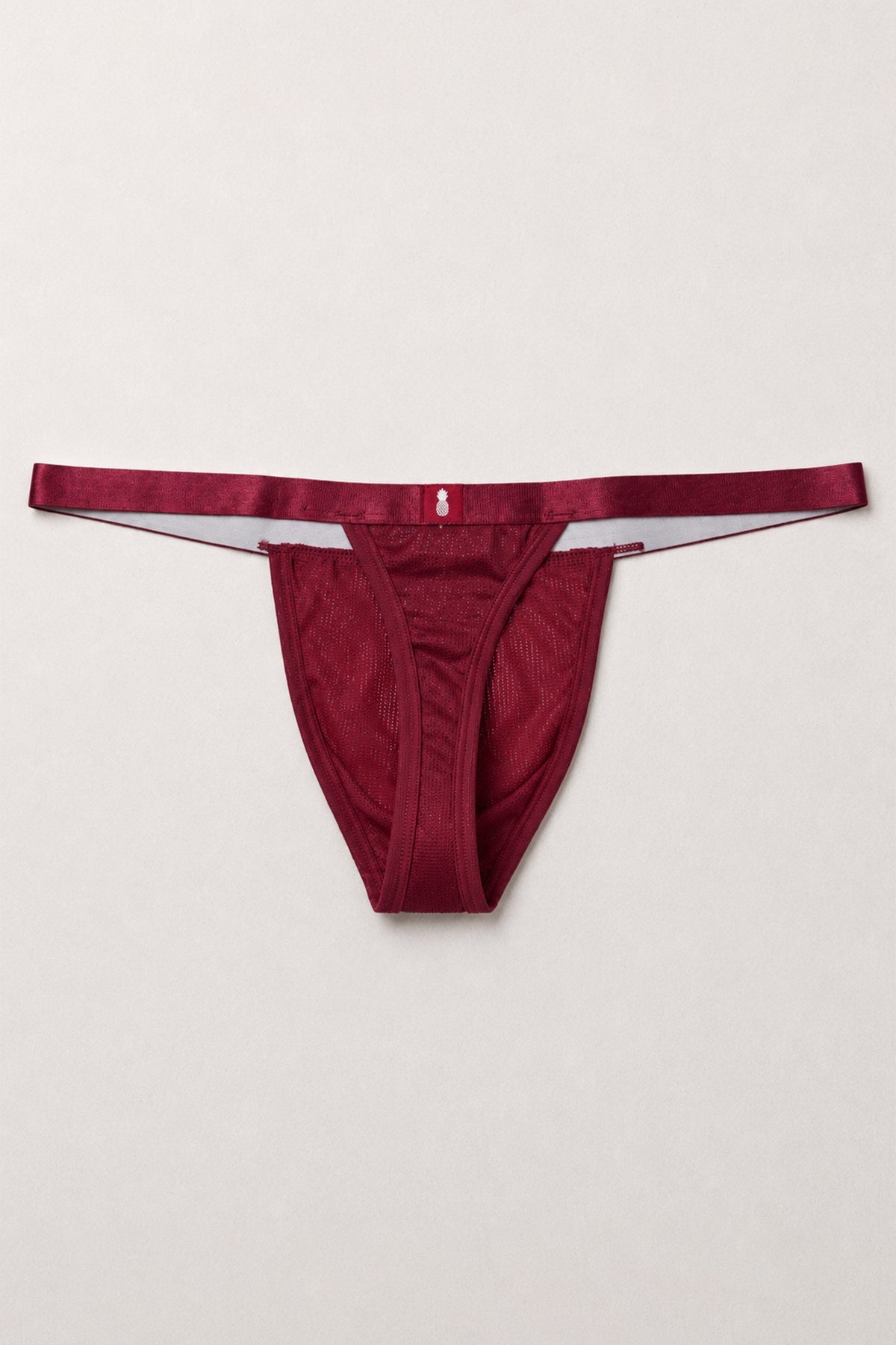 JJ Malibu Men's Now-or-Never Mesh Thong - Cherry