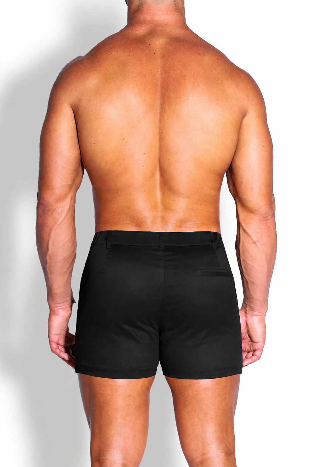 JJ Malibu Men's Muscle-fit Men's 2.5'' Stretchy Chino Shorts - Midnight Black