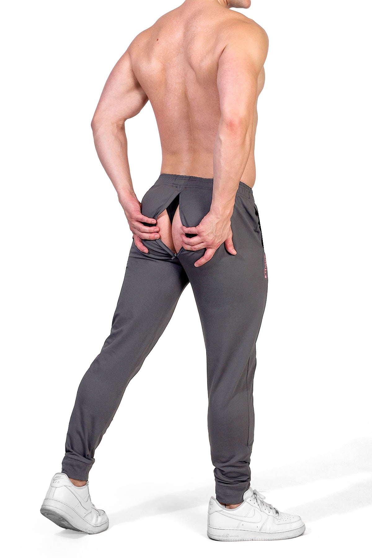 JJ Malibu Men's Peek-A-Boo Joggers - Dark Grey