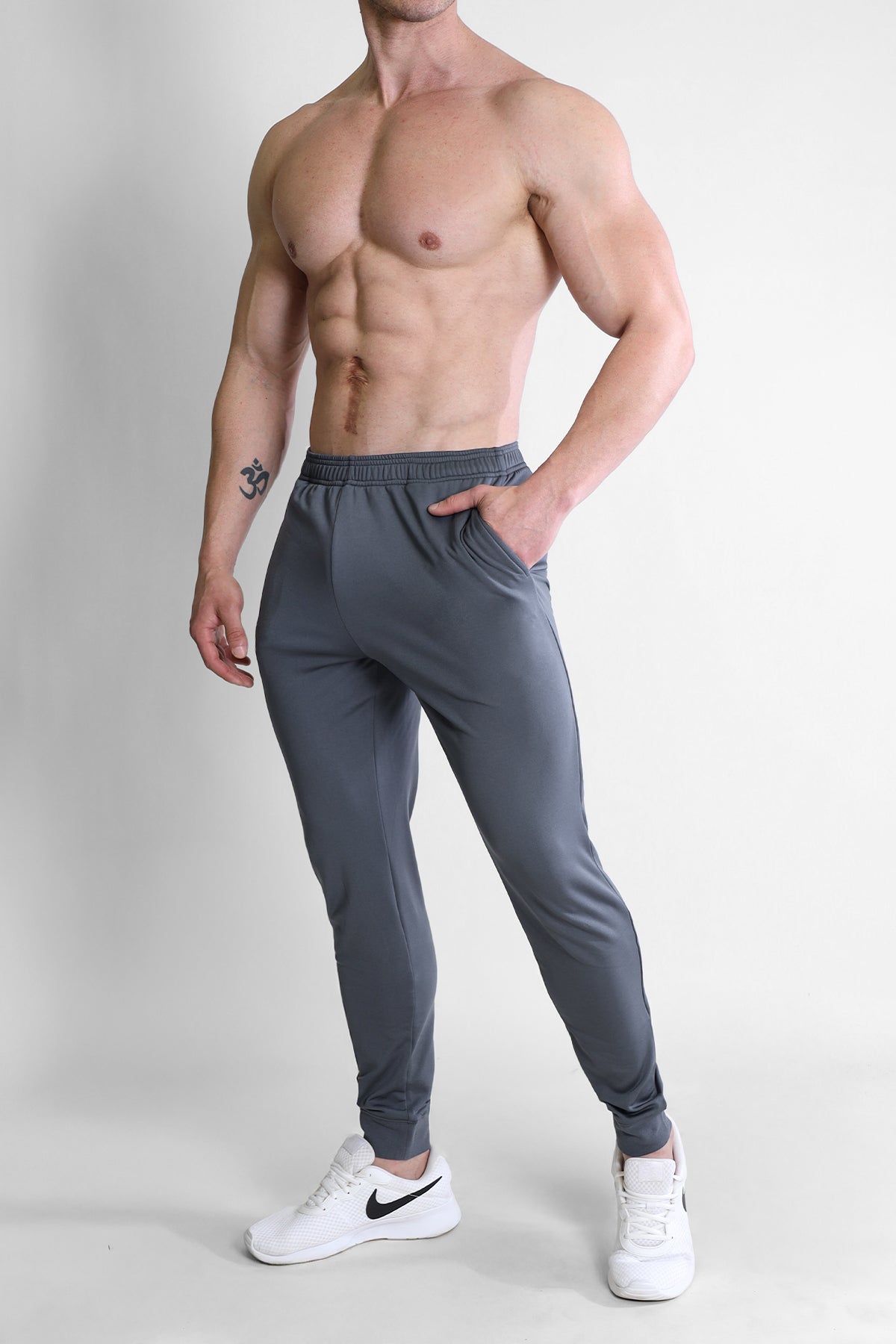 JJ Malibu Men's Peek-A-Boo Joggers - Dark Grey
