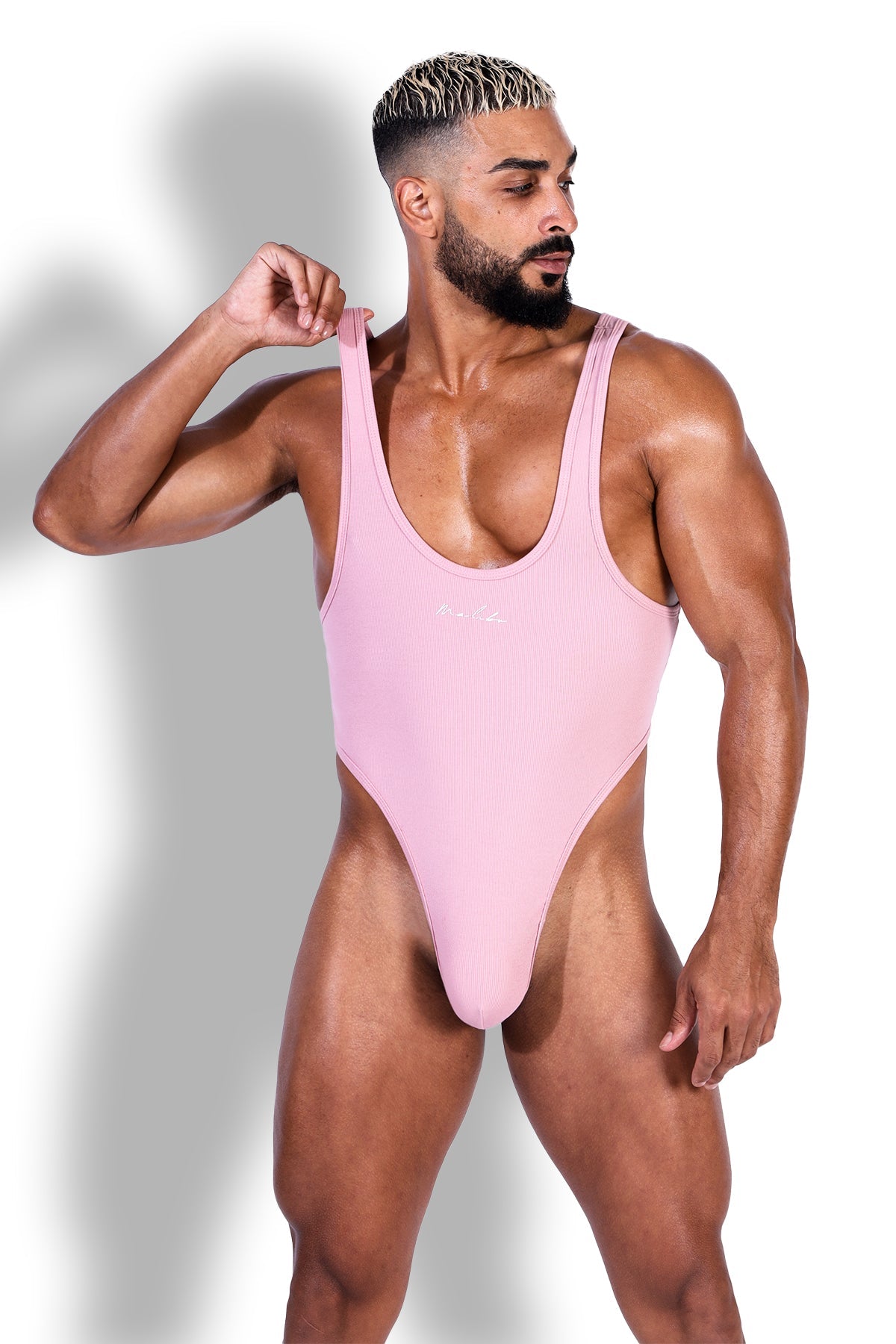 Gerippter Afterglow-Bodysuit - Zartrosa