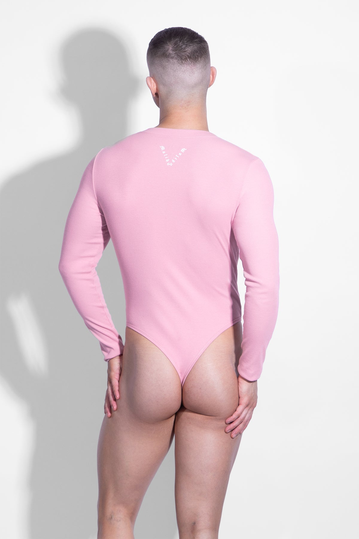 Infinity Long Sleeve Button Up Bodysuit - Blush Pink