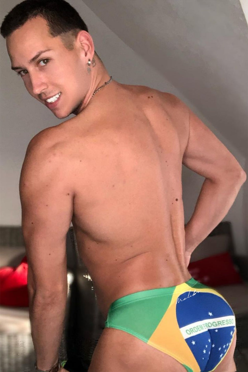 JJ Malibu Men's Lovesick Briefs - Brazil Flag