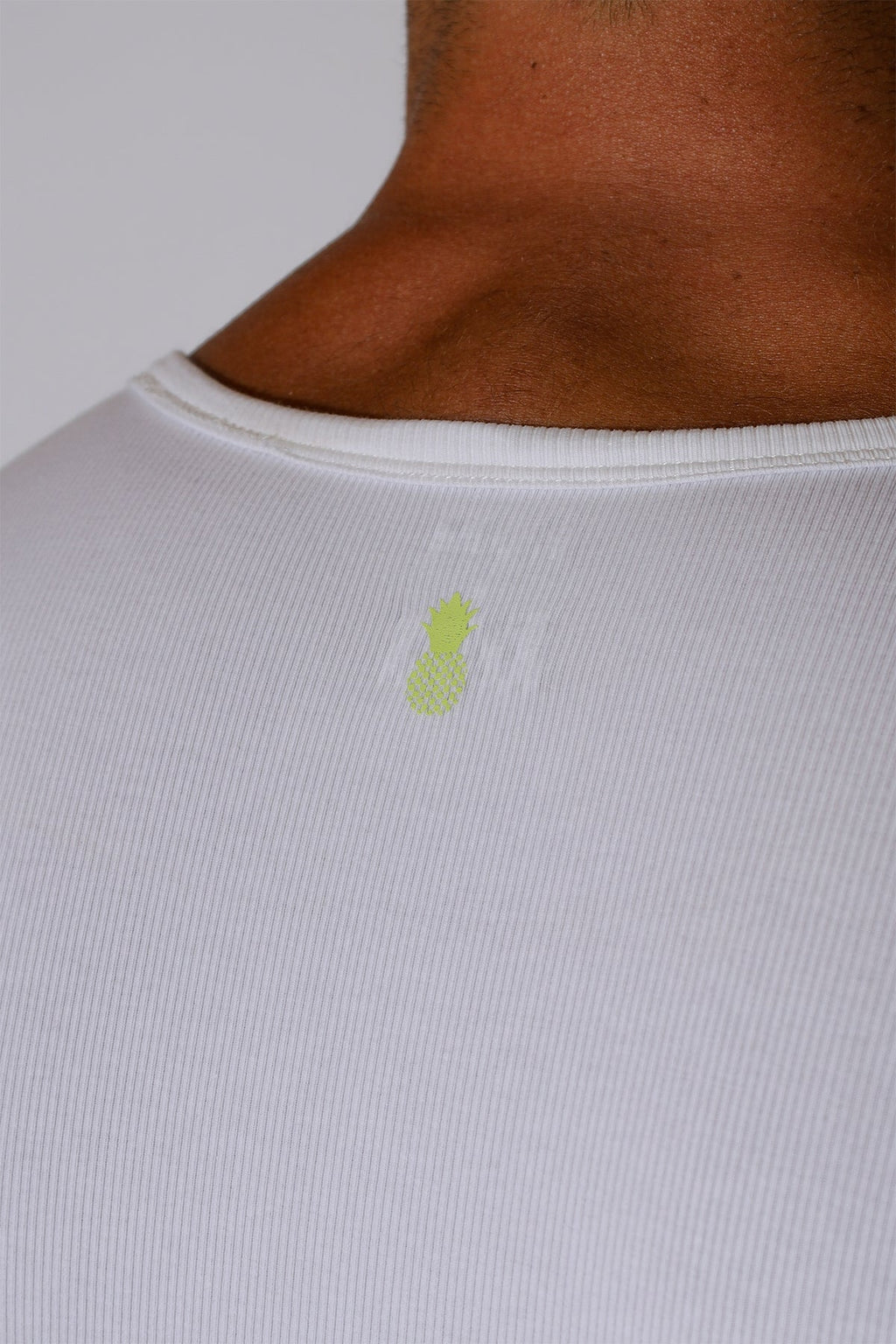 JJ Malibu Men's Striker V-Neck Short Sleeve Bodysuit - Cream White