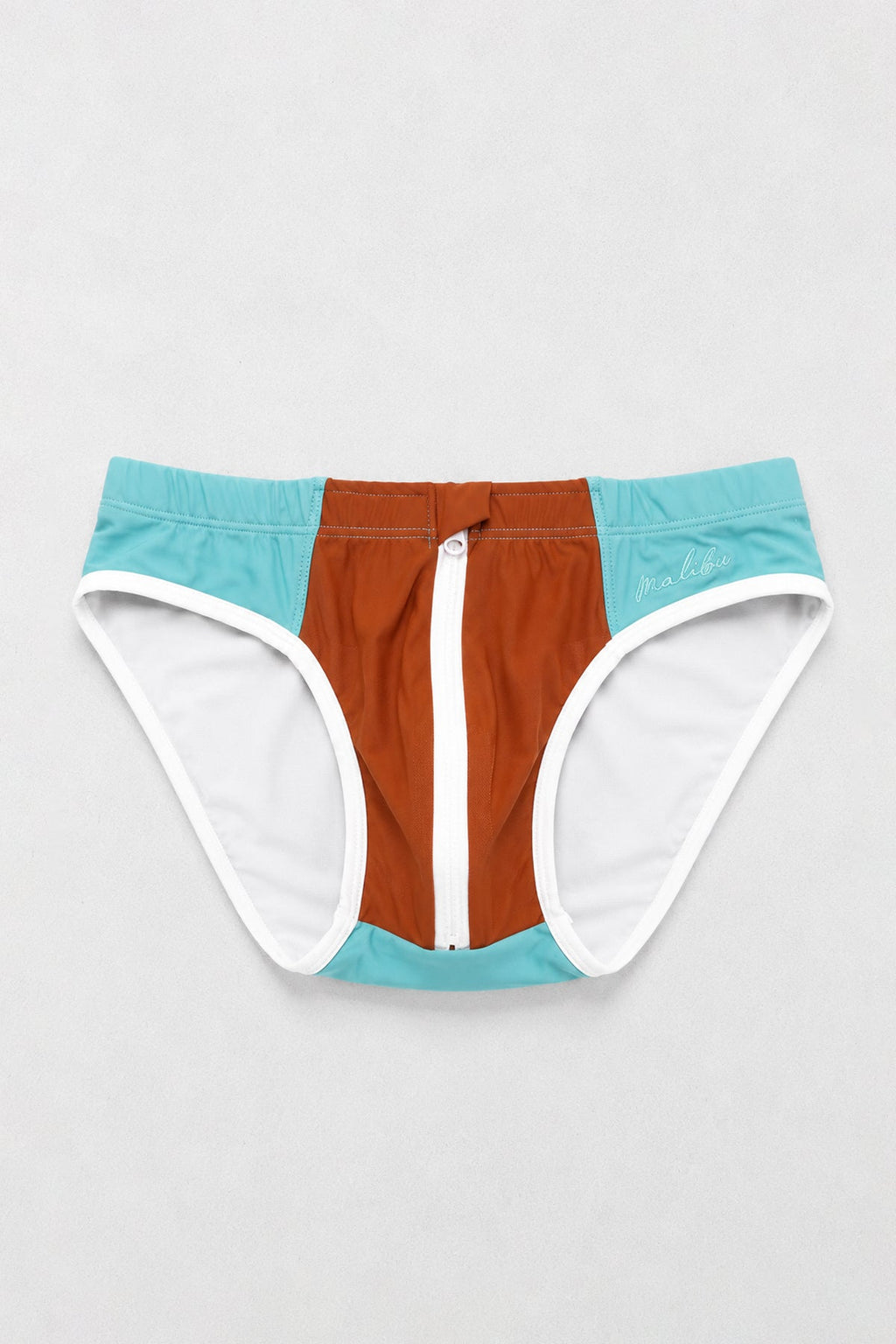 JJ Malibu Men's Unzip Me Swim Briefs - Teal Riviera