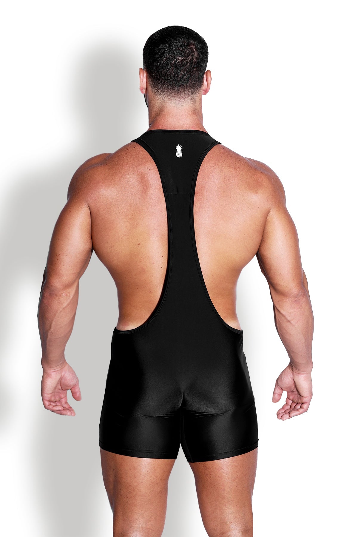 JJ Malibu Men's Athletic Wrestling Singlet Bodysuit  - Obsidian