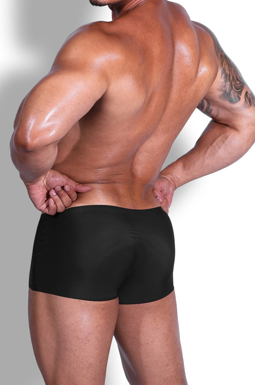 JJ Malibu Come-Over Seidige nahtlose Boxershorts - Mitternachtsschwarz