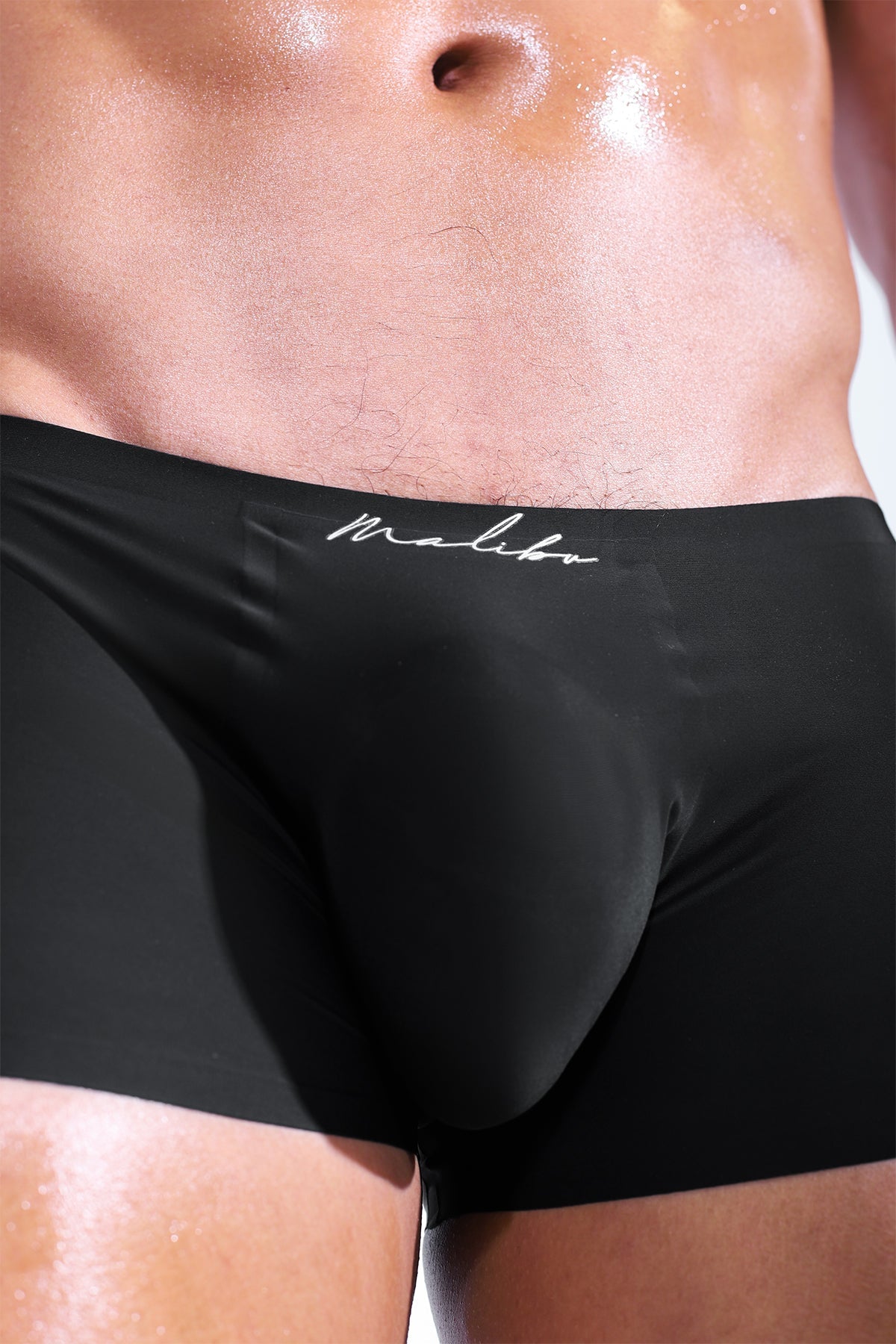 JJ Malibu Come-Over Seidige nahtlose Boxershorts - Mitternachtsschwarz