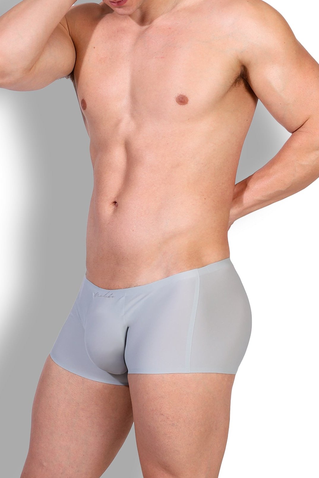 JJ Malibu Come-Over Seidige nahtlose Boxershorts - Nebelgrau