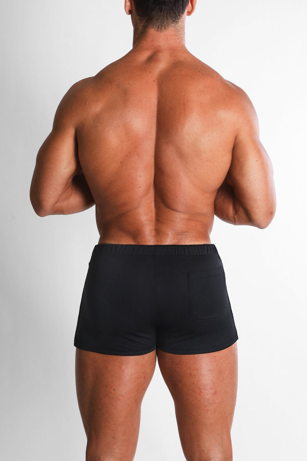 JJ Malibu Men's For-the-Night 2" Gym Short Shorts with Drawstring - All Black