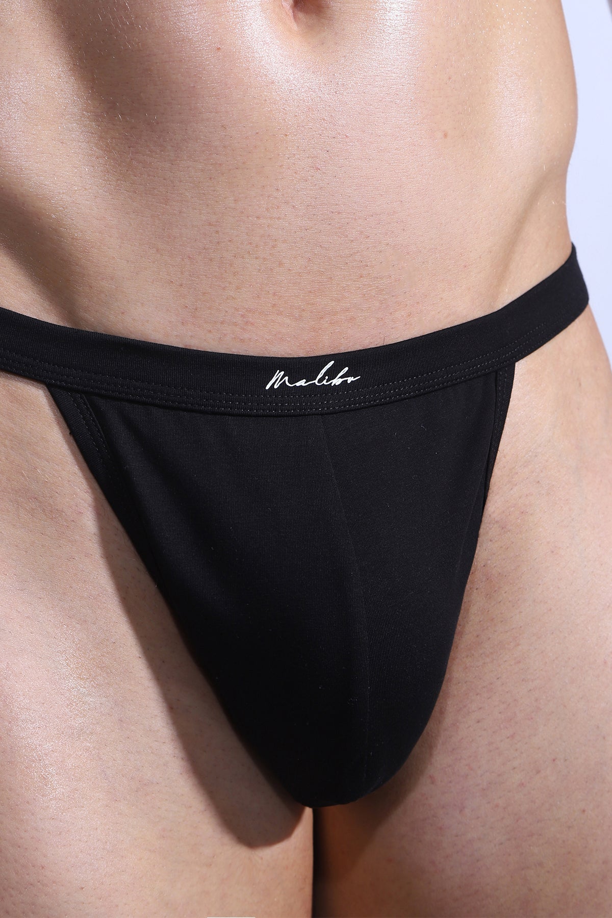 JJ Malibu Men's Premium Versatile Thong for Men - Obsidian Black