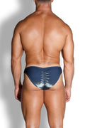 JJ Malibu Men's Velvety Scrunch-Butt Bikini Briefs - Blue