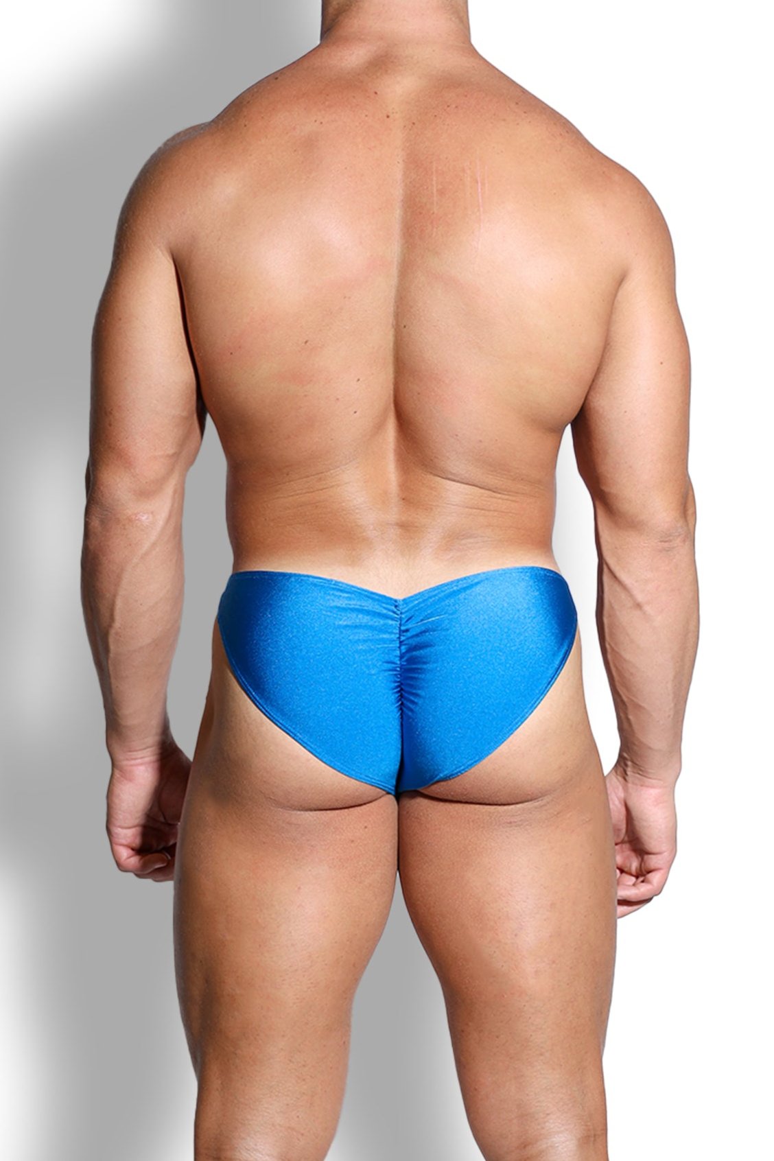 JJ Malibu Tanga Clásica Dinámica Fruncida - Azul Neón