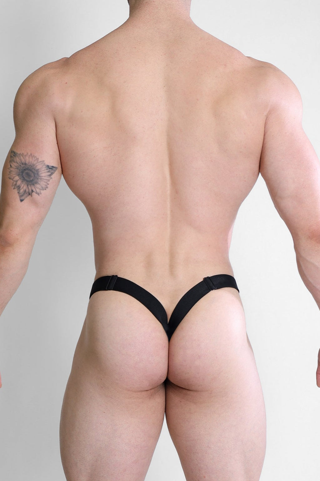 Jockstrap con escote en V profundo en la espalda - Negro obsidiana
