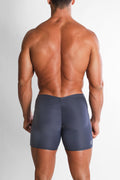 JJ Malibu Men's Lustrous Scrunch-Butt 4.5" Bike Shorts - Graphite
