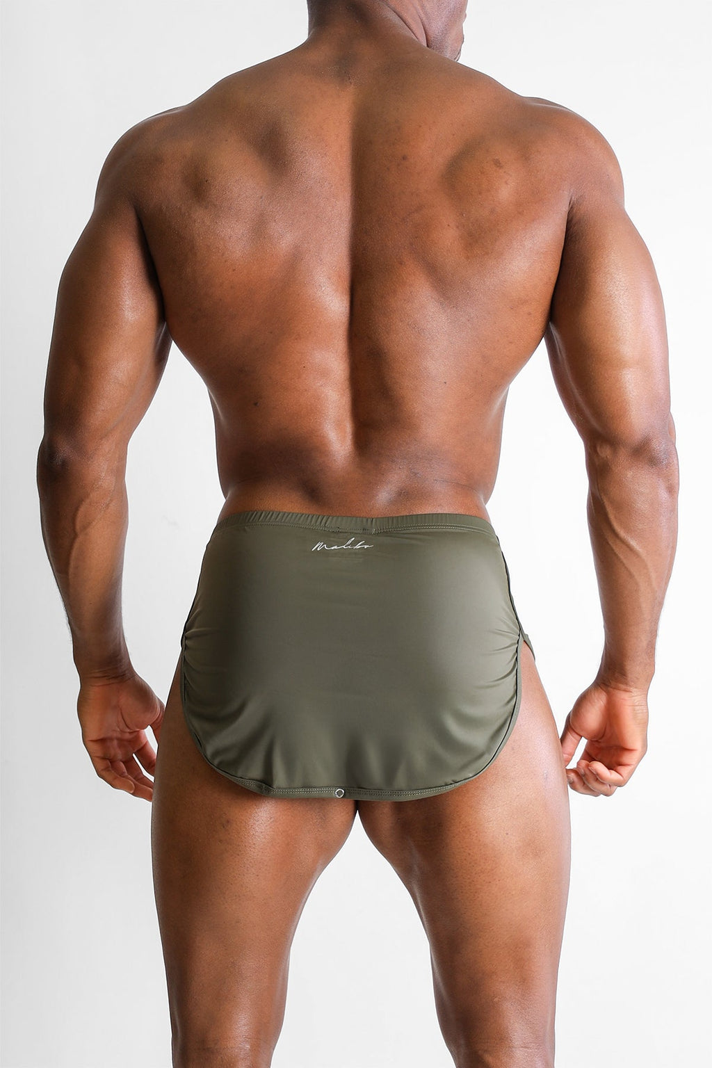 JJ Malibu Men's Cool-Dri 2-in-1 Shorts with Thong Lining - Olive