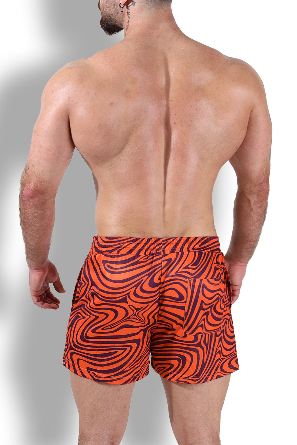 Pantalones cortos de malla de secado rápido JJ Malibu - Naranja Groovy
