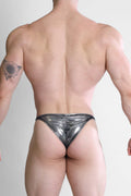 JJ Malibu Men's Luna Scrunch-Butt Thong - Metallic Silver