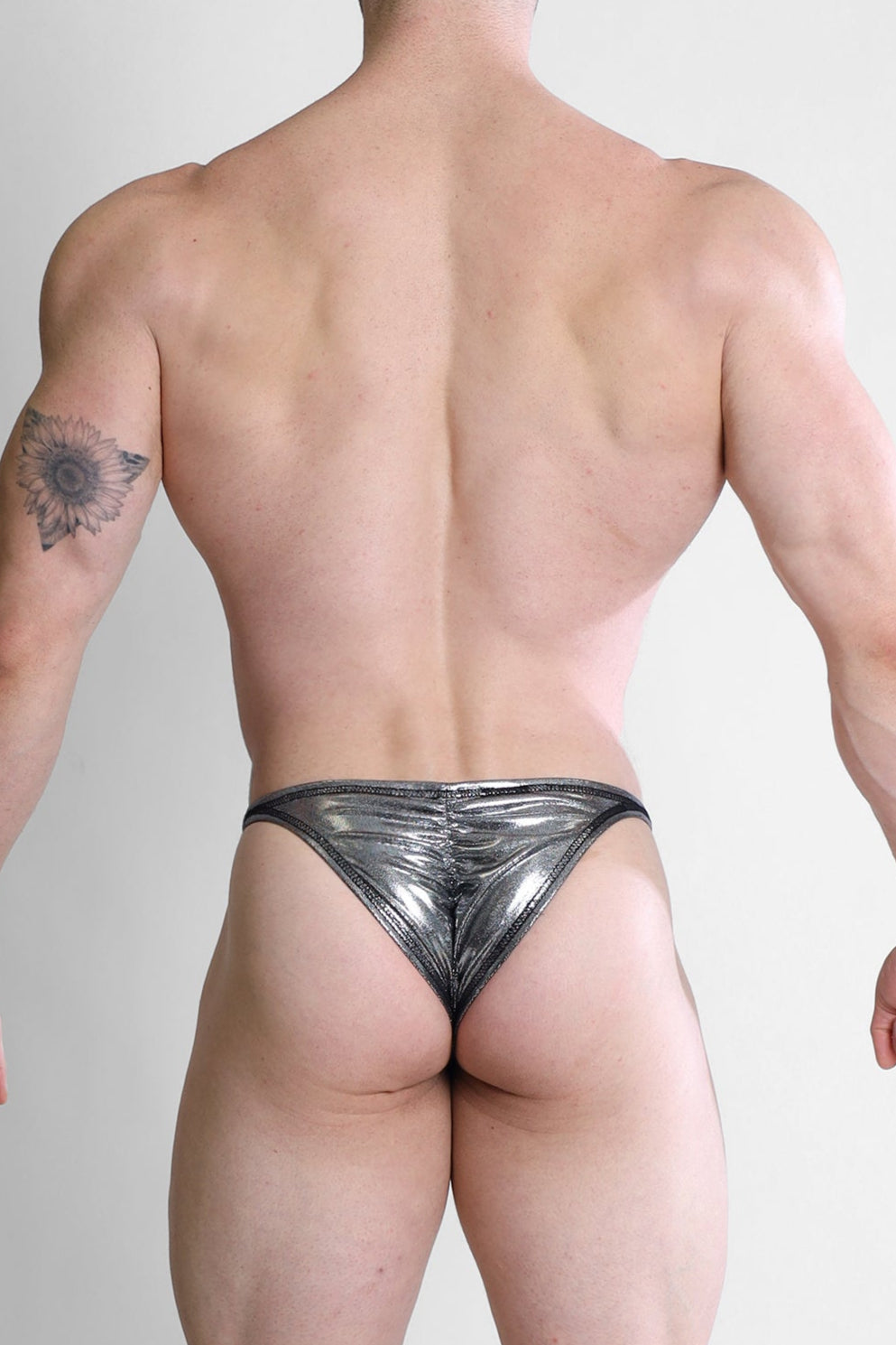 Luna Scrunch Butt Thong - Metallic Silver