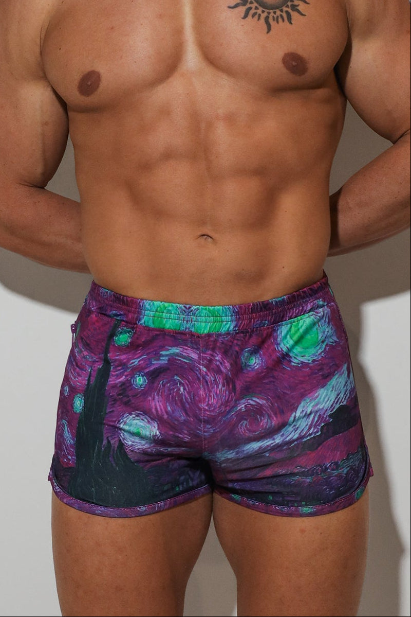 JJ Malibu Pantalones Cortos de 2" con Abertura Lateral - Noche Estrellada