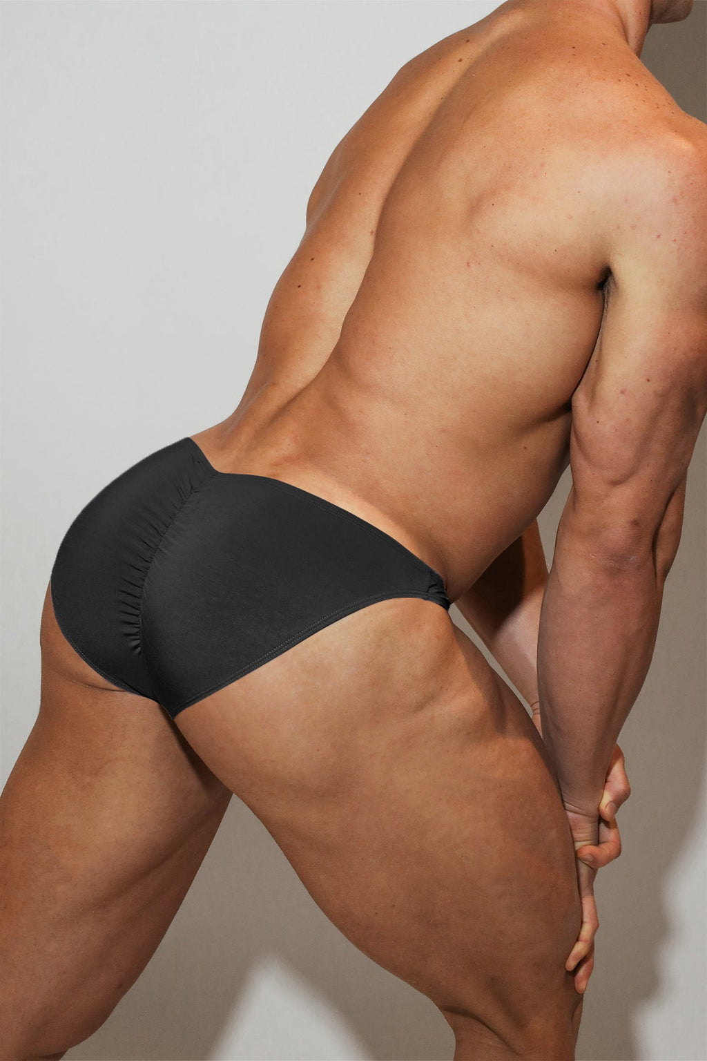 JJ Malibu Men's Premium Modal Scrunch-Back CHEEKY Brief - Noir