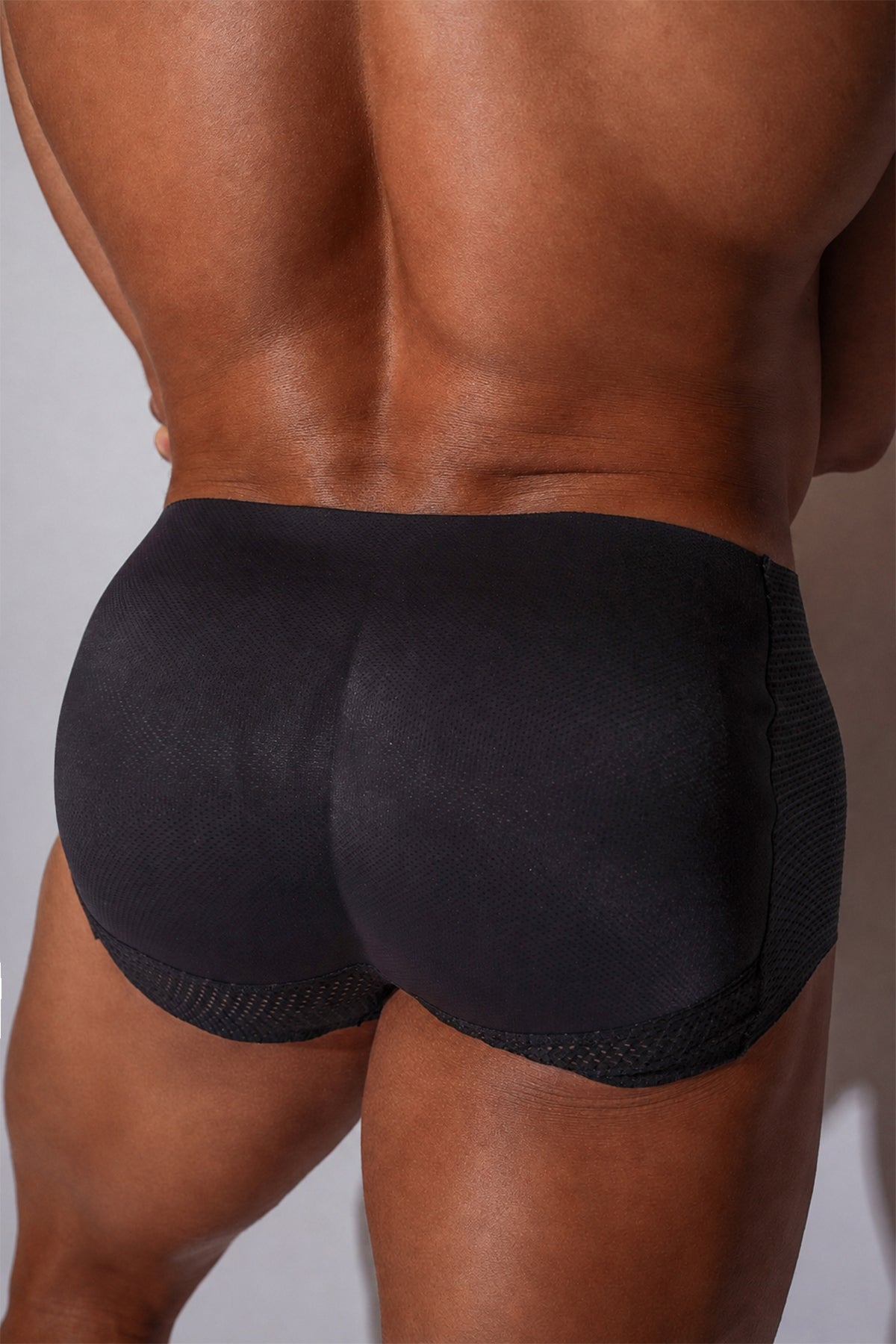 JJ Malibu Men's Enhanced Padded Butt Lift Boxers - Black