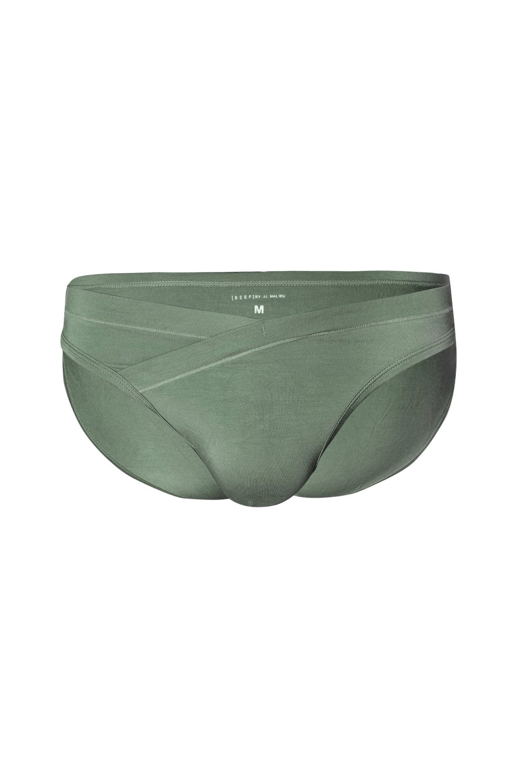 JJ Malibu Men's Soft Modal Criss-Cross Briefs - Charcoal Olive