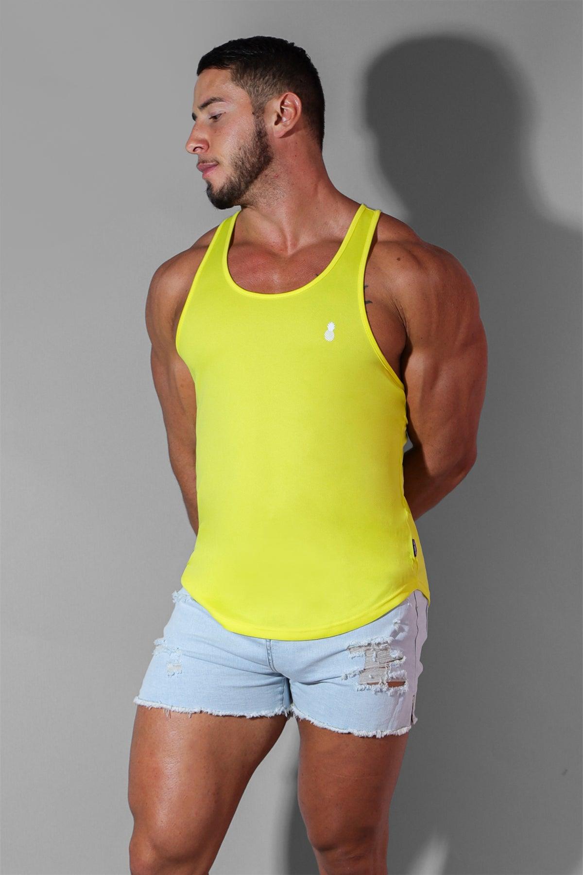 Camiseta sin mangas JJ Gym - Amarillo limón