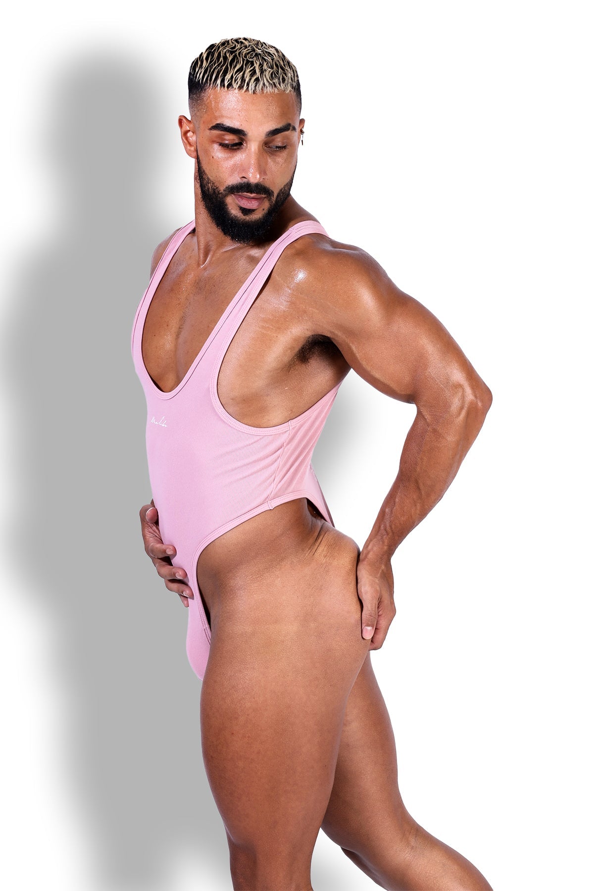 Gerippter Afterglow-Bodysuit - Zartrosa