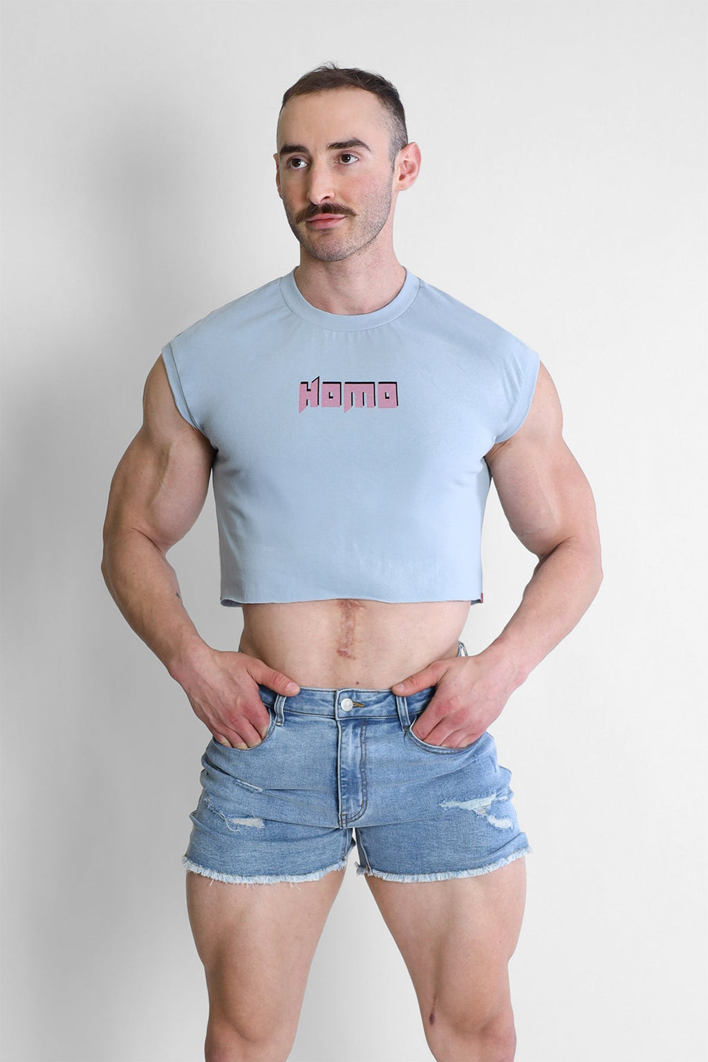 JJ Malibu Men's Escapism Muscle-Fit Crop Tank - Homo