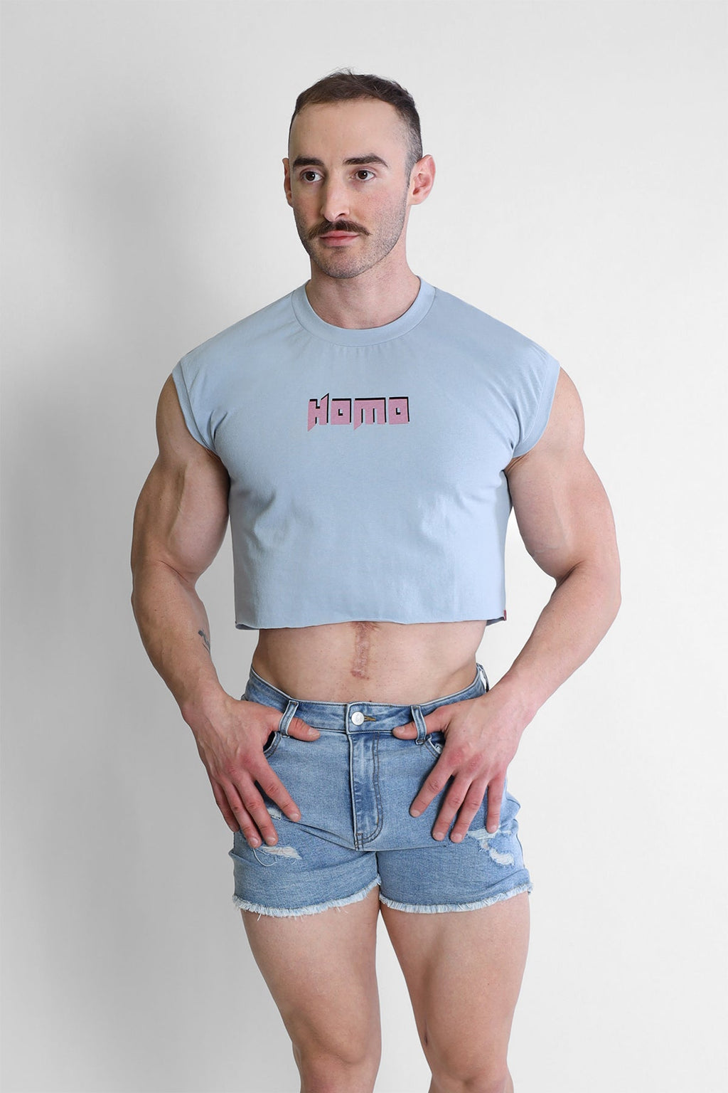 JJ Malibu Men's Escapism Muscle-Fit Crop Tank - Homo
