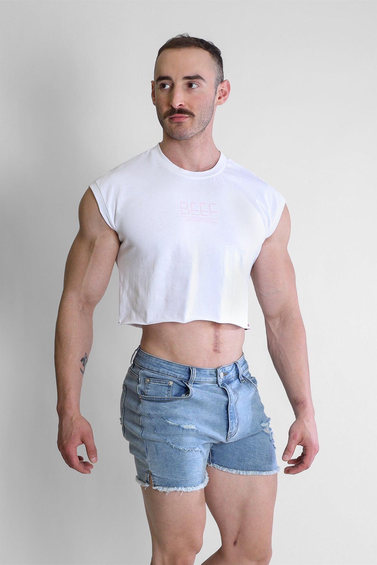 Escapism Muscle-Fit Crop Tank - Beef