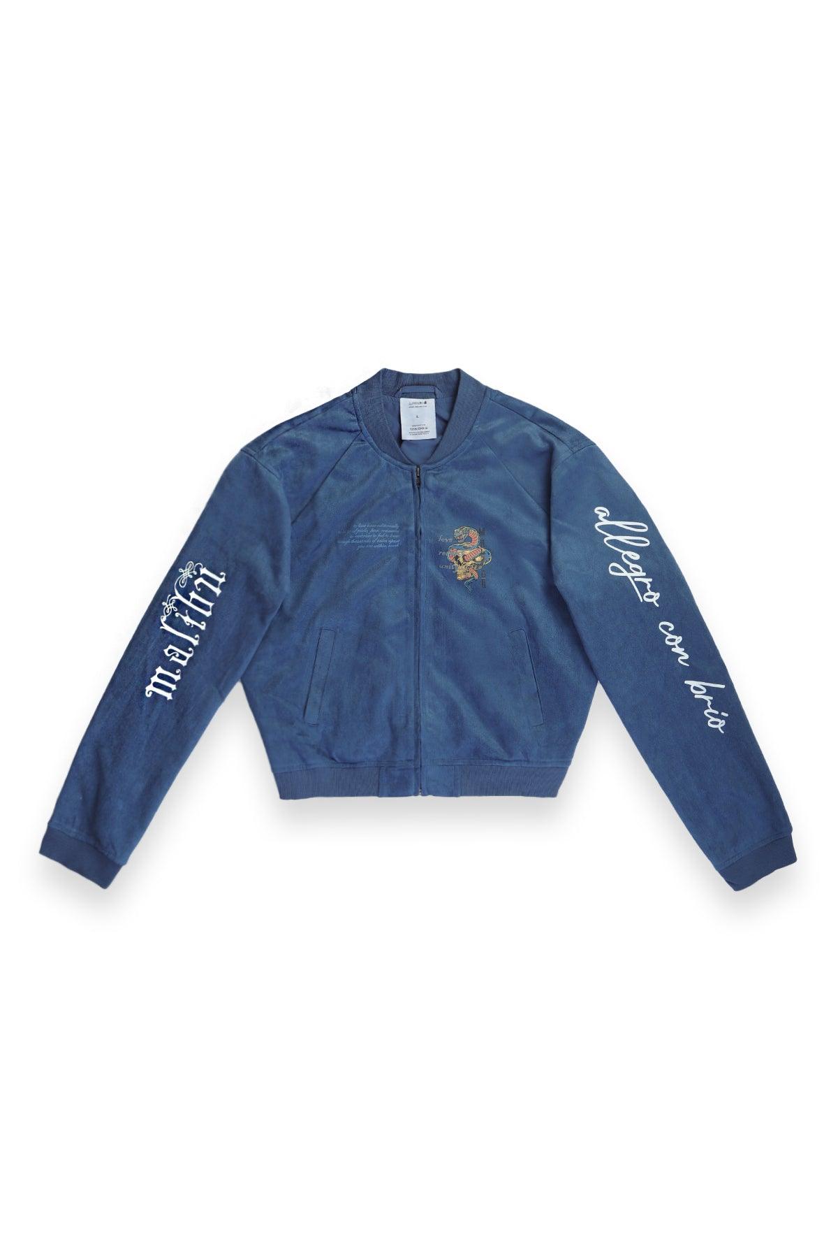 JJ Malibu Kurze Bomberjacke aus Wildleder - Marineblau