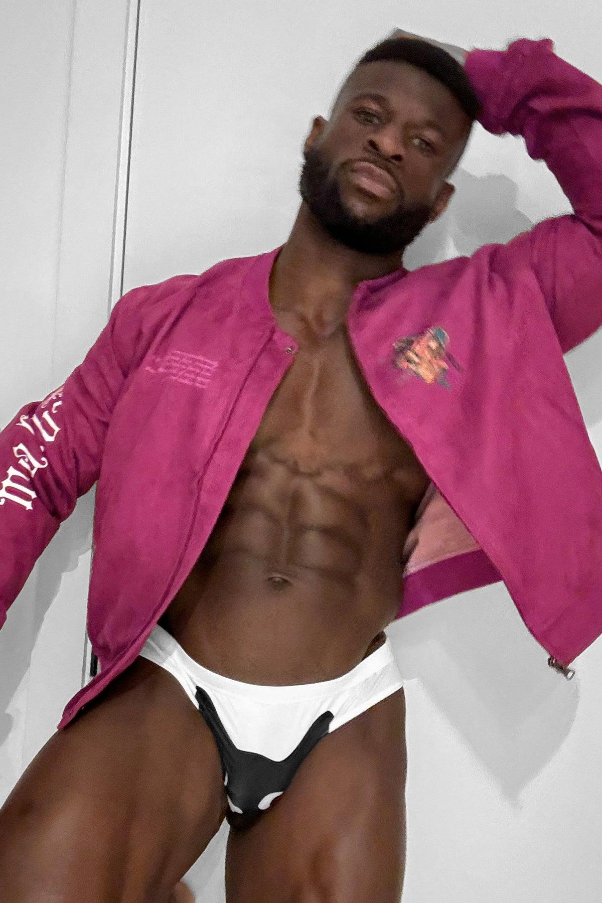 JJ Malibu Kurze Bomberjacke aus Wildleder - Magenta