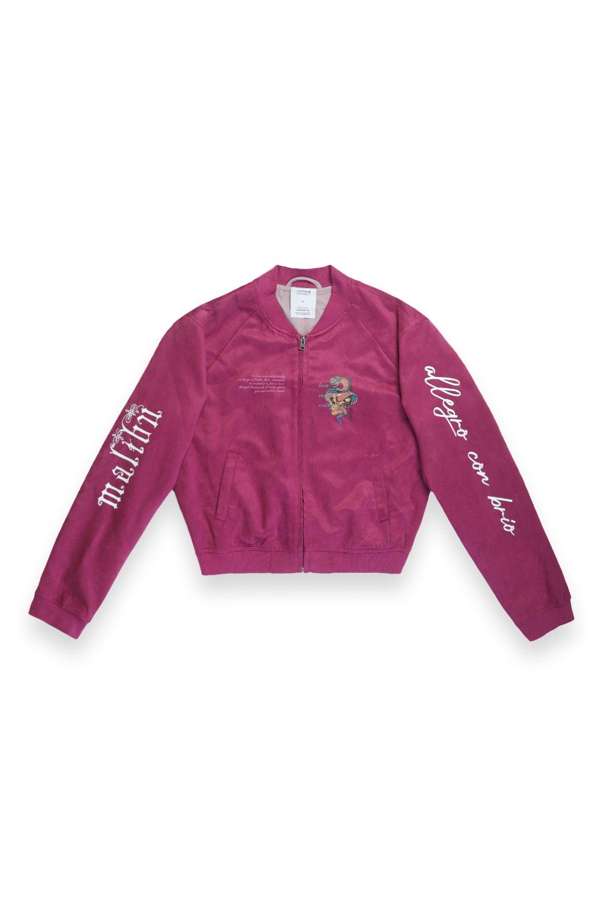 JJ Malibu Kurze Bomberjacke aus Wildleder - Magenta
