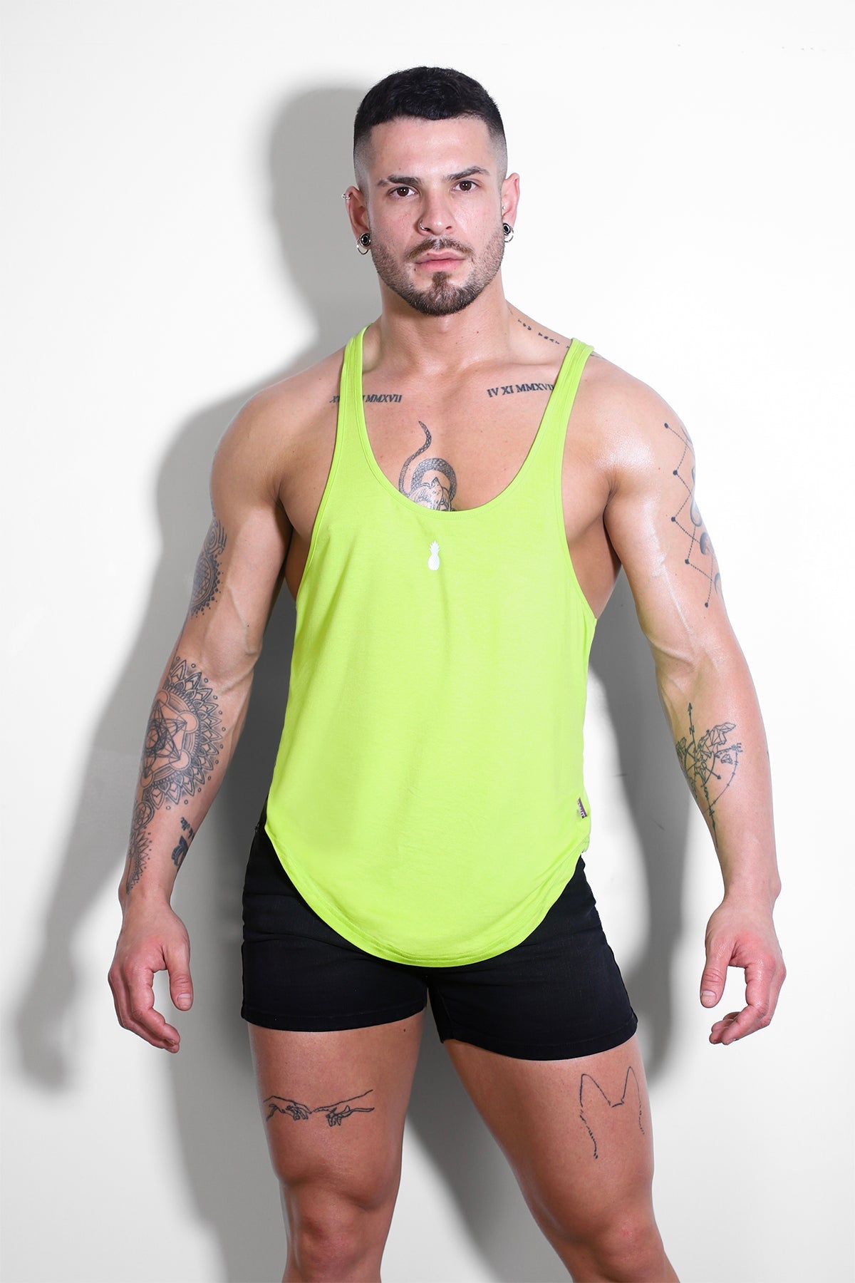 Stringer musculoso para hombre - Verde neón