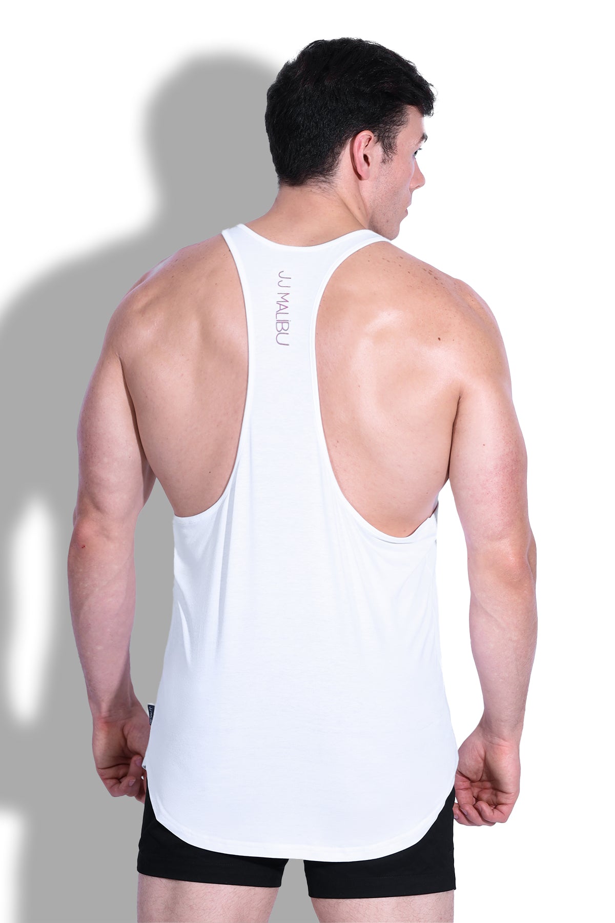 Men's Muscle Stringer - White Salt