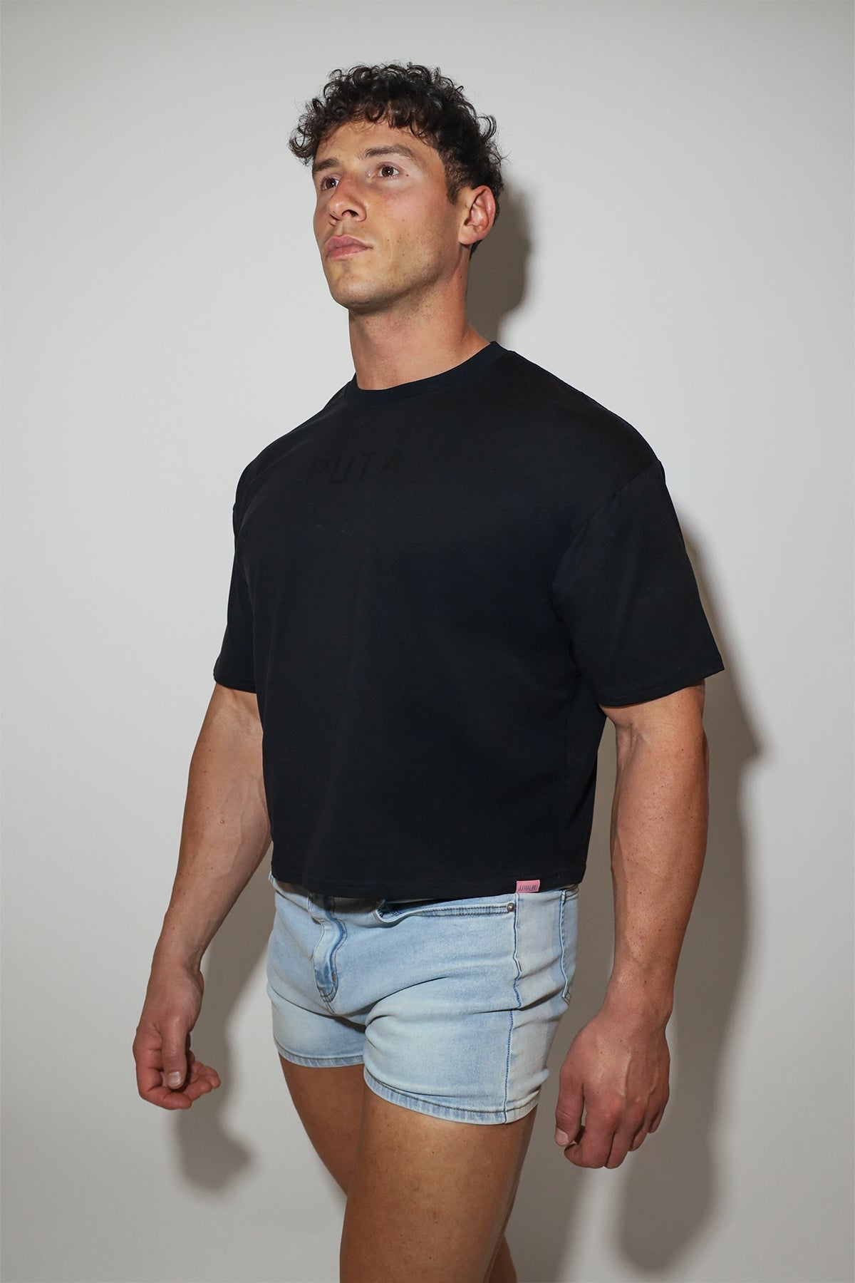JJ Malibu Men's Oversized Relaxed Crop Top - Puta