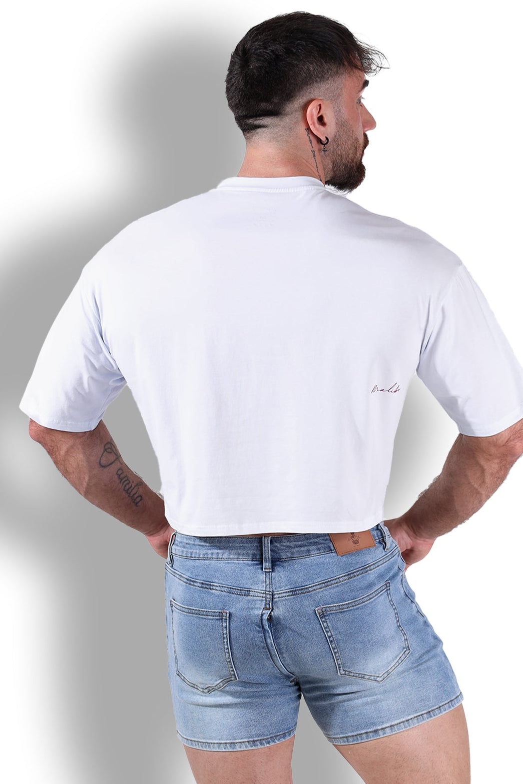 Oversize-Crop-Top mit lockerem Schnitt - Weiß