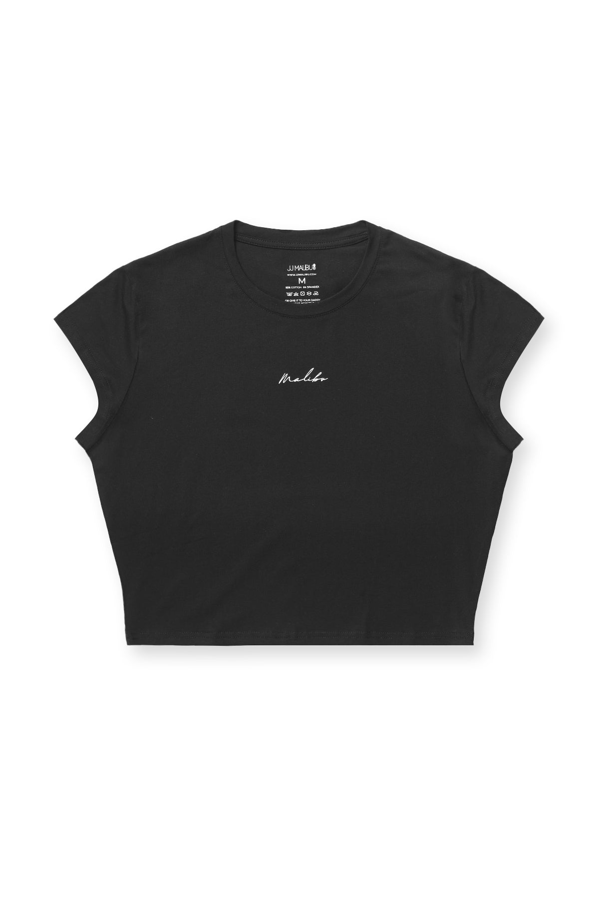 JJ Malibu Muscle-Fit Crop-T-Shirt mit halblangen Ärmeln - Schwarz