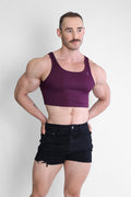 JJ Malibu Men's JJ Dry-Cool Crop Tank Top- Purple