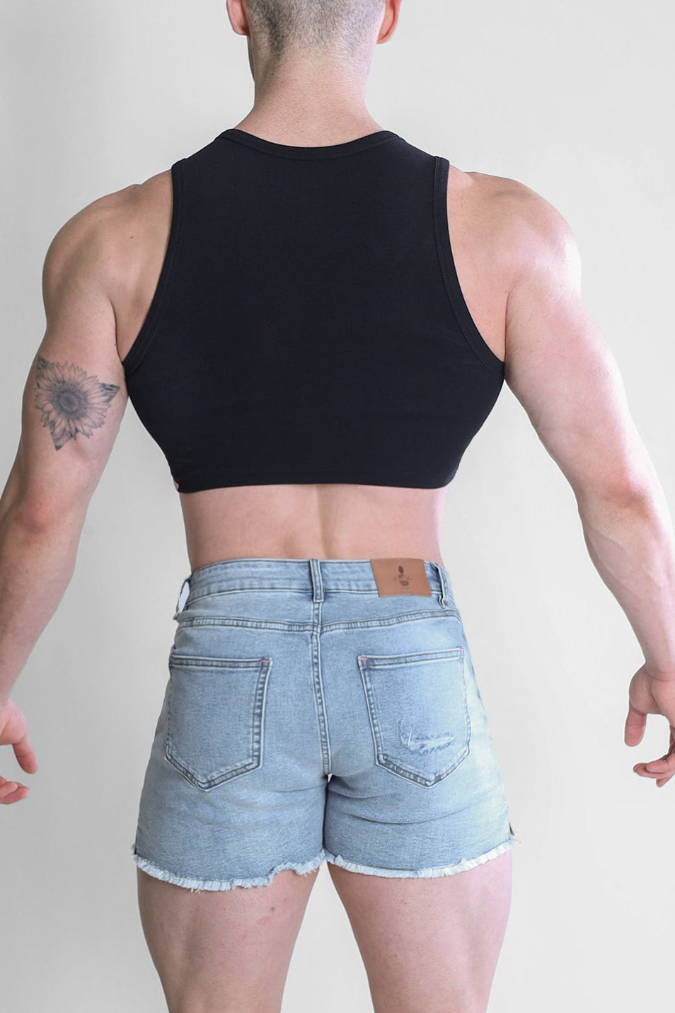 Wrapped Up Ribbed Crop Tank - Schwarz