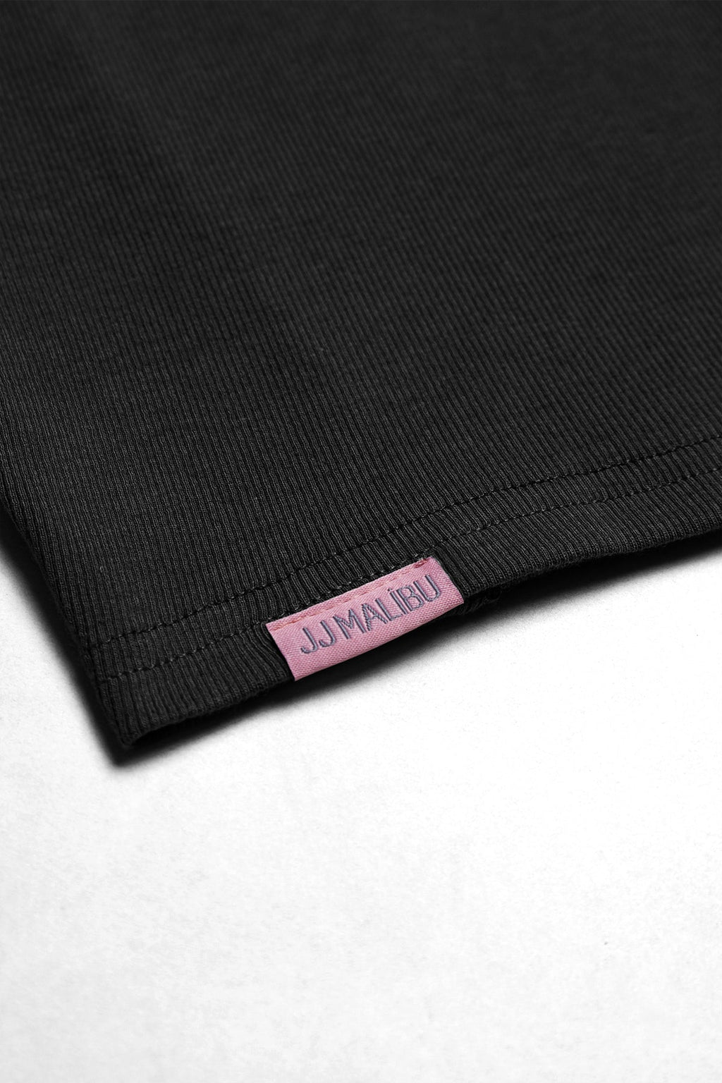JJ Malibu Men's Cap Sleeve Rib Knit Crop Top - Black