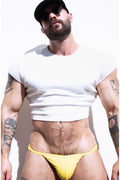 JJ Malibu Men's Cap Sleeve Rib Knit Crop Top - Ivory