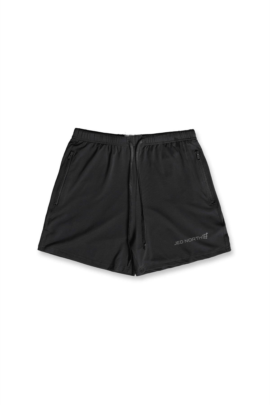 Jed North Men's Agile Bodybuilding 4'' Shorts w Zipper Pockets - Noir